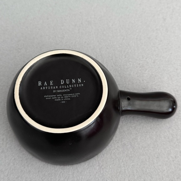 Rae Dunn "YUM" Black Bowl with Handle Artisan Magenta Collection - Picture 4 of 4